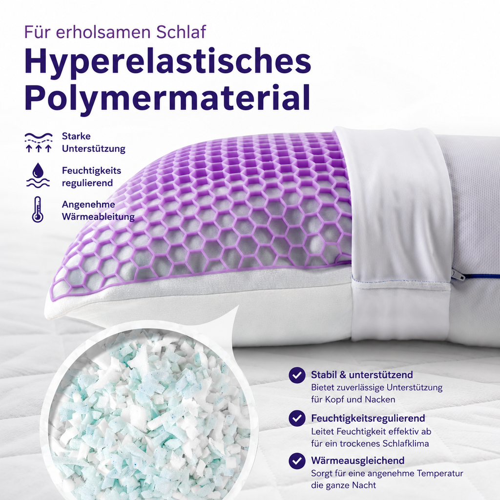 Coolara™ – Ergonomisches TPE-Nackenkissen mit atmungsaktivem Memory-Flakes-Kern